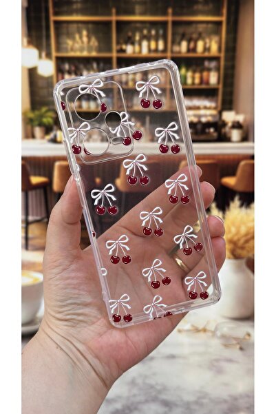Vip Case Redmi Note 12 Pro 5G Uyumlu Kiraz Desenli Şeffaf Darbe Emici Kamera ...