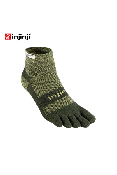 injinji TRAIL MIDWEIGHT MINI CREW COOLMAX - أخضر داكن - S