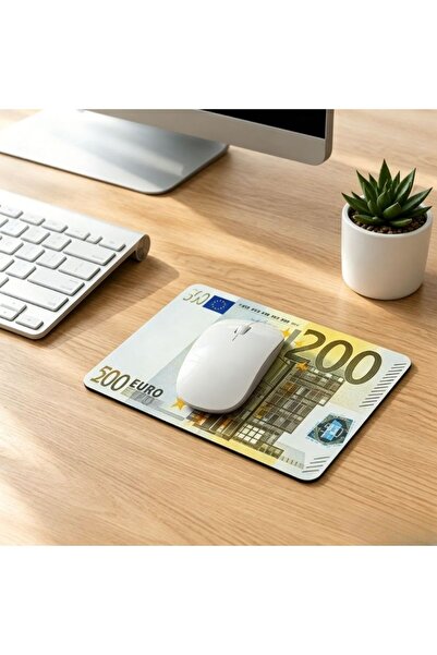 idei Mousepad cu Design 200 Euro, 22x18 cm, Antiderapant, Suprafață Netă, pen...