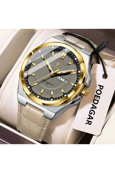 POEDAGAR Wristwatches Top Luxury Waterproof Sport Wrist Watch Quartz Genuine ...