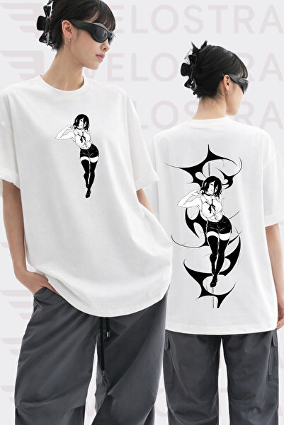 Velostra Unisex Chainsaw Man Reze Anime Printed Oversize Crew Neck Cotton Cas...