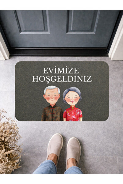 BERT "Evimize Hoşgeldiniz" Yazılı Sevimli Kapı Önü Paspası 70x45 cm