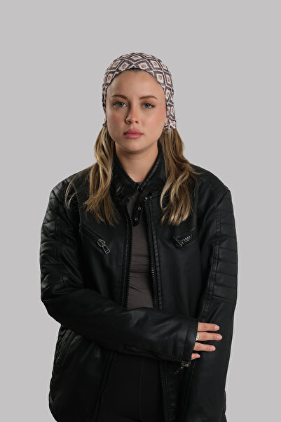 HÜRREM BONE Coffee Practical Instant Snap-On Buff Bandana Sandy Patterned Pip...