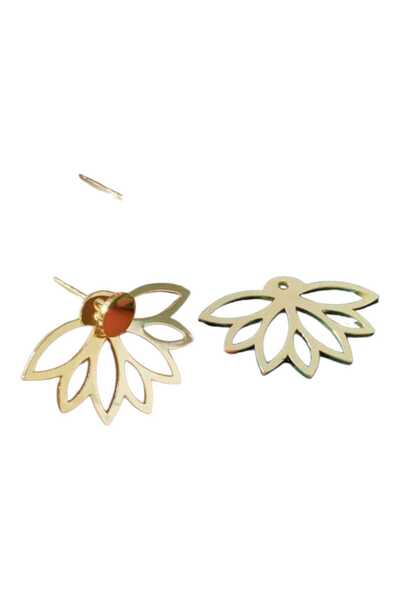 OEM Cercei dama, eleganti, aurii, model petale floare, din aliaj zinc