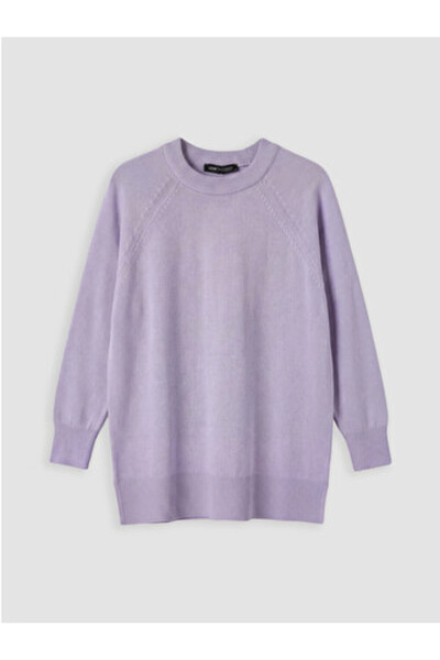 LC Waikiki νέα σεζόν Γυναικείο πλεκτό τουνίκ Lila Crew Neck