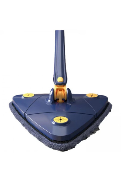 Tim Mop Multifuncțional cu Cap Triunghiular 360° și Mâner Telescopic – Microf...