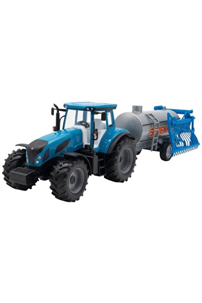 Avaleea Tractor Cu Remorca Cisterna Cu Frictiune, Jucarie Agricola Cu Rezervo...