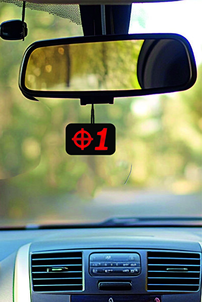 ESLEM 2 Pcs Red 1 Printed Rear View Mirror Ornament Set Car Interior Decorati...