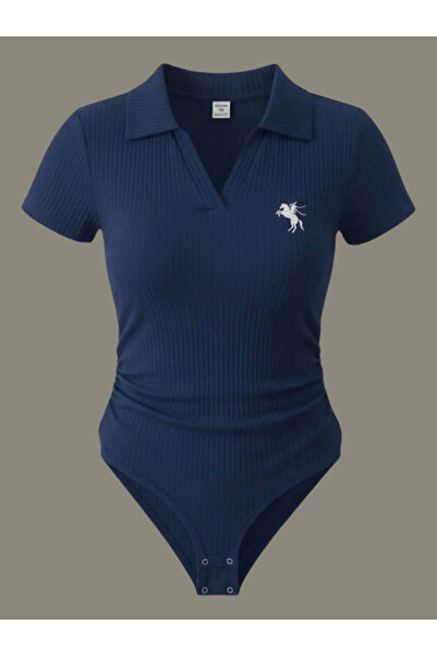 DREICH STREETWEAR ART Polo Yaka Nakışlı Zıbın Bluz