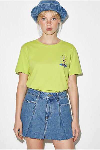 Hiccup Tricou din bumbac cu guler rotund și brodat LUCCI