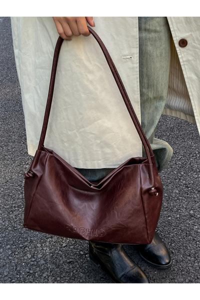 Take Two By Styli Coffee Brown Faux Leather Shoulder Bag