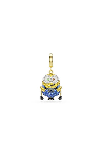 Swarovski Minions Bob Charm, Pavé, Çok renkli, 18k altın rengi yüzey