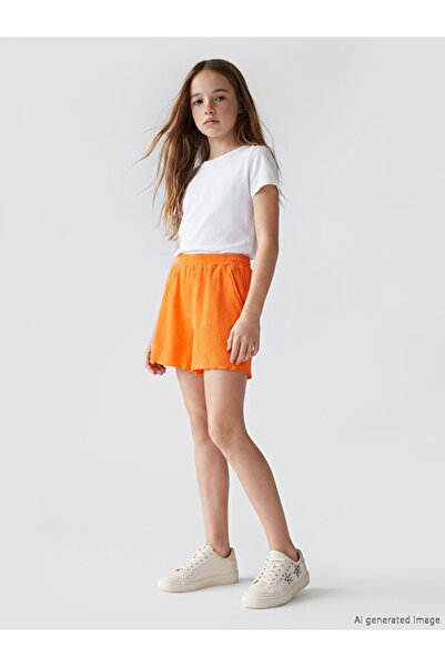 LC Waikiki Timeless Clothing & Timeless Choices Textured Girls' Shorts with D...