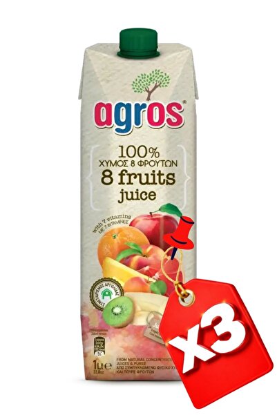 Agros 3x 8 FRUCTE MULTIVITAMINE 100% 1000 ml