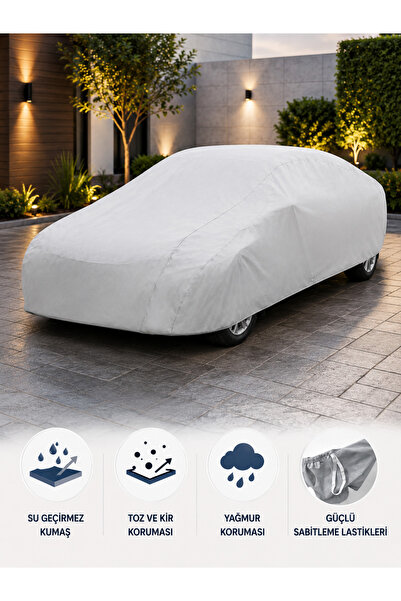 PARİONETTE Fiat Egea Araç Brandası Tam Koruma Su Geçirmez Toz Yağmur Koruyucu Gri Kılıf 2015-2026