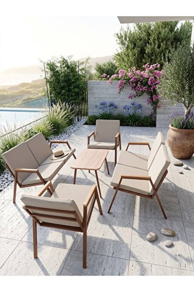 Dekoroom's VİENTO 2-2-1-1 BAHÇE BALKON MOBİLYASI,SEHPALI,KAHVE İSKELET KUMAŞ ...