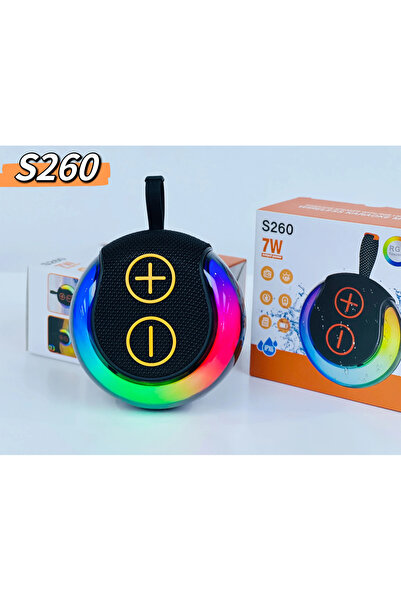 SMRSTORE S260 Bluetooth Hoparlör – 7W Güç, RGB Işıklı, IPX6 Suya Dayanıklı