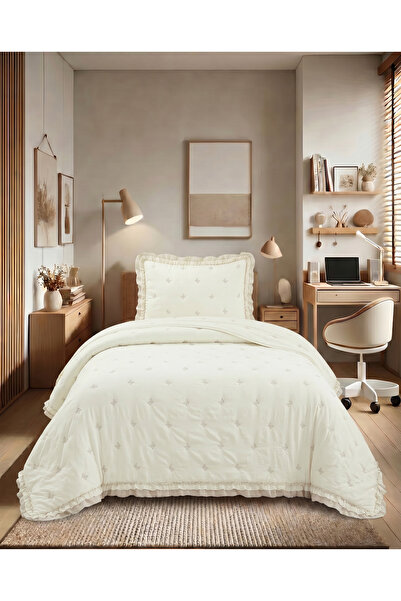 la lune home Marshmallow Fırfırlı Yatak Örtüsü Seti (Tek Kişilik / 180x240)