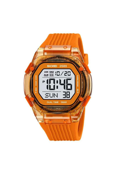 Skmei Ceas Digital 2689 Portocaliu – Model Sport pentru Bărbați, Rezistent la...