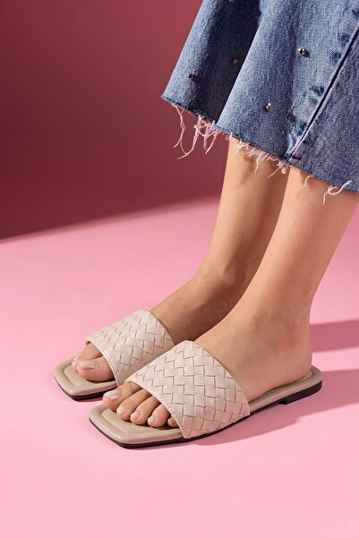 FUGA MODA Bellisa Mink pletene udobne ženske papuče sa trakama