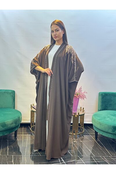 White Corner 2951 KRİSTAL TAŞLI ABAYA