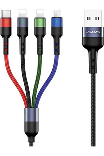Usams Πλεγμένο καλώδιο USB σε Type-C / Lightning 3μ 2Α (10CAB0346)