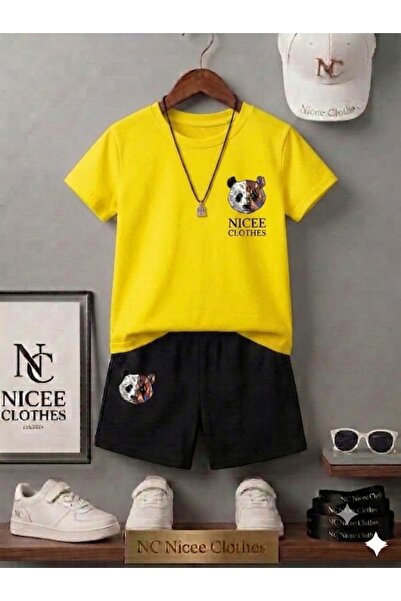 NC Nicee Clothes LETNJA DEČJA MAJICA I KRATKE HLAČE UNISEKS (MALA PANDA NA LE...