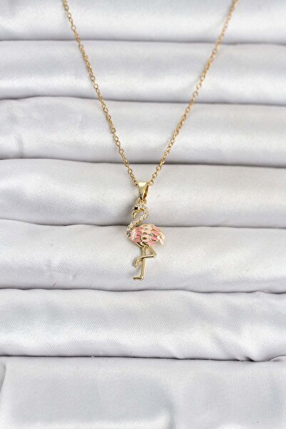 Inure Jewelry سلسلة نسائية من الفولاذ 316L باللون الذهبي موديل فلامينجو