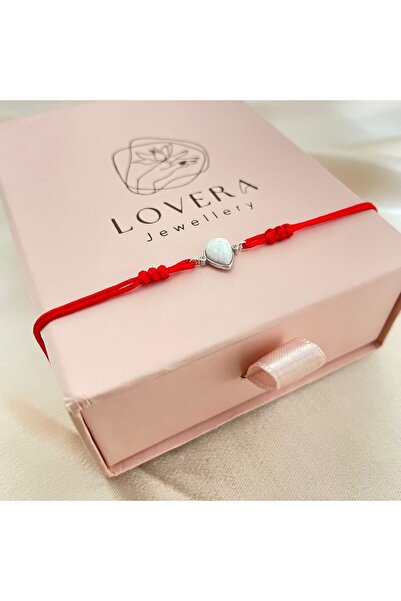 Lovera Jewellery 925 Ayar Gümüş Sertifikalı Beyaz Opal Damla Taşlı Şans ve Se...