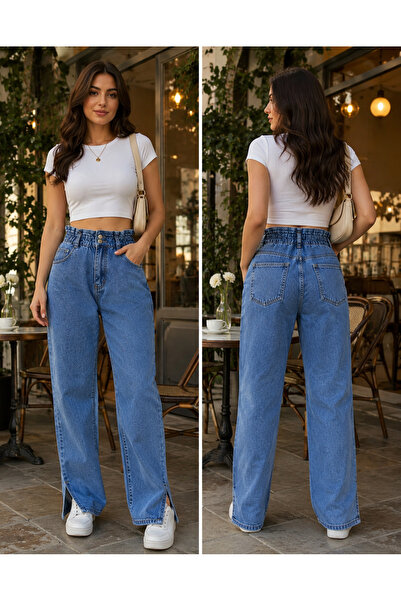 reepi Jeans Cotton Lycra Fabric Boyfriend Style Elastic Waist Paca Yirtmac Tr...