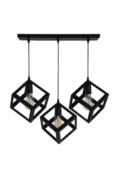 Cojom Candelabru Kubus 3WL, din lemn masiv de fag, 3 becuri E27, Wenge