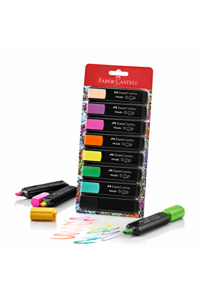 Faber Castell 8'li Fosforlu Kalem Seti | Pastel ve Canlı Renkler | Not Alma, ...