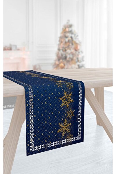 Saint Clair Χριστουγεννιάτικη Τραβέρσα 2031 Blue Laser cut 40x160 100% Polyester