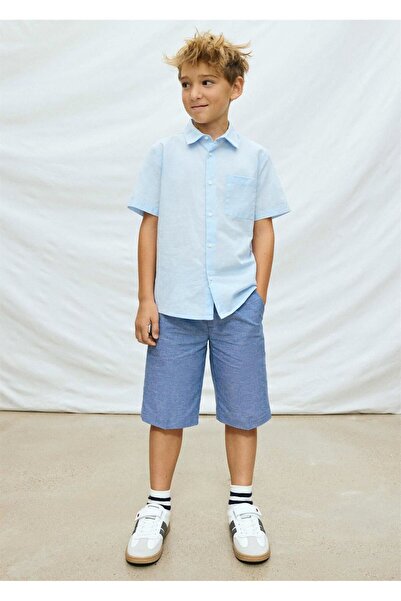 MAYORAL Boy's Linen Bermuda Navy Blue 6214