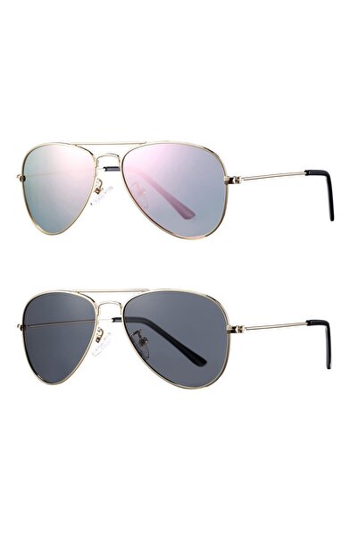 OEM Ochelari de soare aviator pentru copii, cu ramă din oțel inoxidabil, cu l...