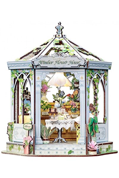 CUTEBEE Puzzle 3D, Mini Casă Windsor Flower House, Cutebee, 235 piese
