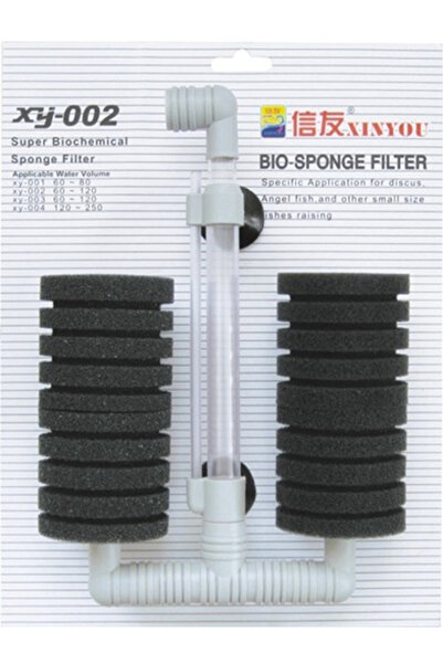 XY-002 Çift Süngerli Pipo Filtre Biyolojik Akvaryum Filtresi Yavru Üretim Tankı İçin