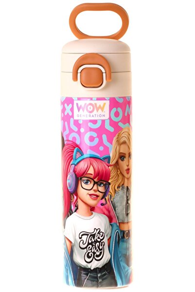WOW Generation 520 ml Girl Friends Printed Red Girls' Steel Thermos Flask (Do...