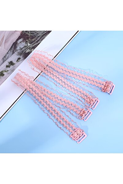 BADELMİRA Stylish Looking Pink Lace Bra Straps Adjustable 1 Pair