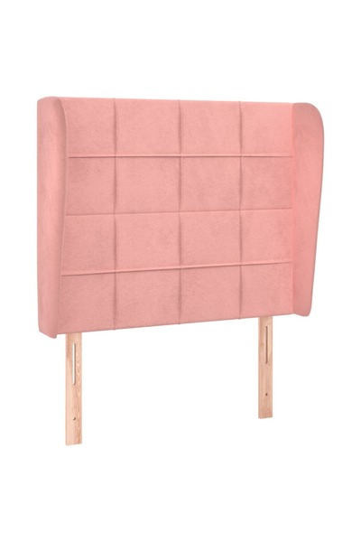vidaxl Tăblie de pat cu aripioare, roz, 83x23x118/128 cm, catifea