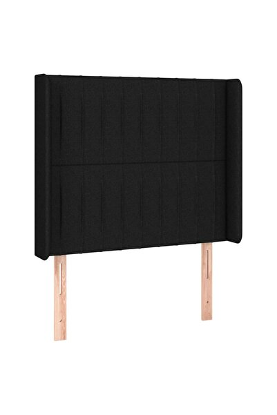 vidaxl Tăblie de pat cu aripioare, negru, 83x16x118/128 cm, textil