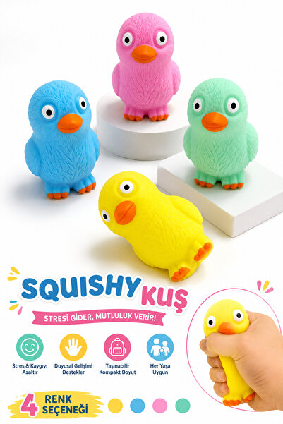 MİNGODAN Tweety Duyusal Oyuncak Squishy Kuş Stres Oyuncağı Sıkılabilir Fidget...