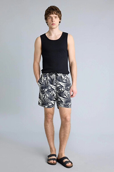 DeFacto G7222Axbk27 Black Patterned Swim Shorts
