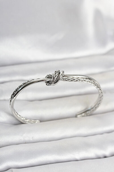 Clariss Silver Color Knot Model Brass Women's Bracelet