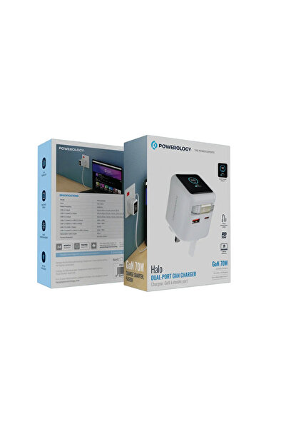 Powerology Halo Dual-Port GaN Charger White