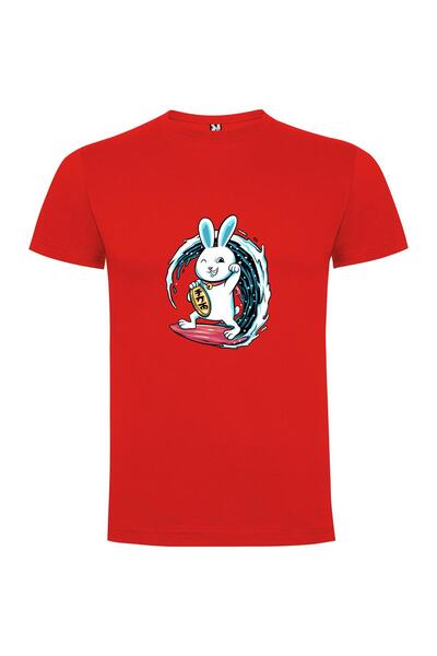 iLovePrints Surfing Electrixbunny Rabbit Tshirt