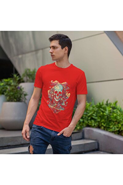 iLovePrints Surreal Skull with Abstract Surroundings Tshirt