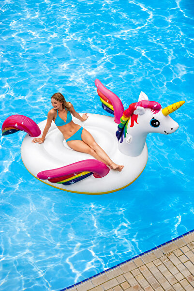 Intex 57281 Mega Unicorn Şişme Deniz Adası 287x193x165cm | Dev Boy Tek Boynuz...