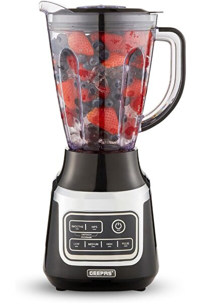Geepas Professional Blender GSB44115UK 1.5L Glass Jug, 900W Motor, 3 Speed Se...