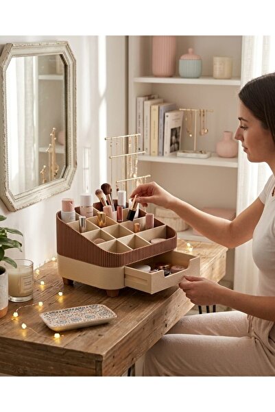NEXUSS DESIGN Makeup Organizer with Drawers for Cosmetics, Jewelry Organizer ...